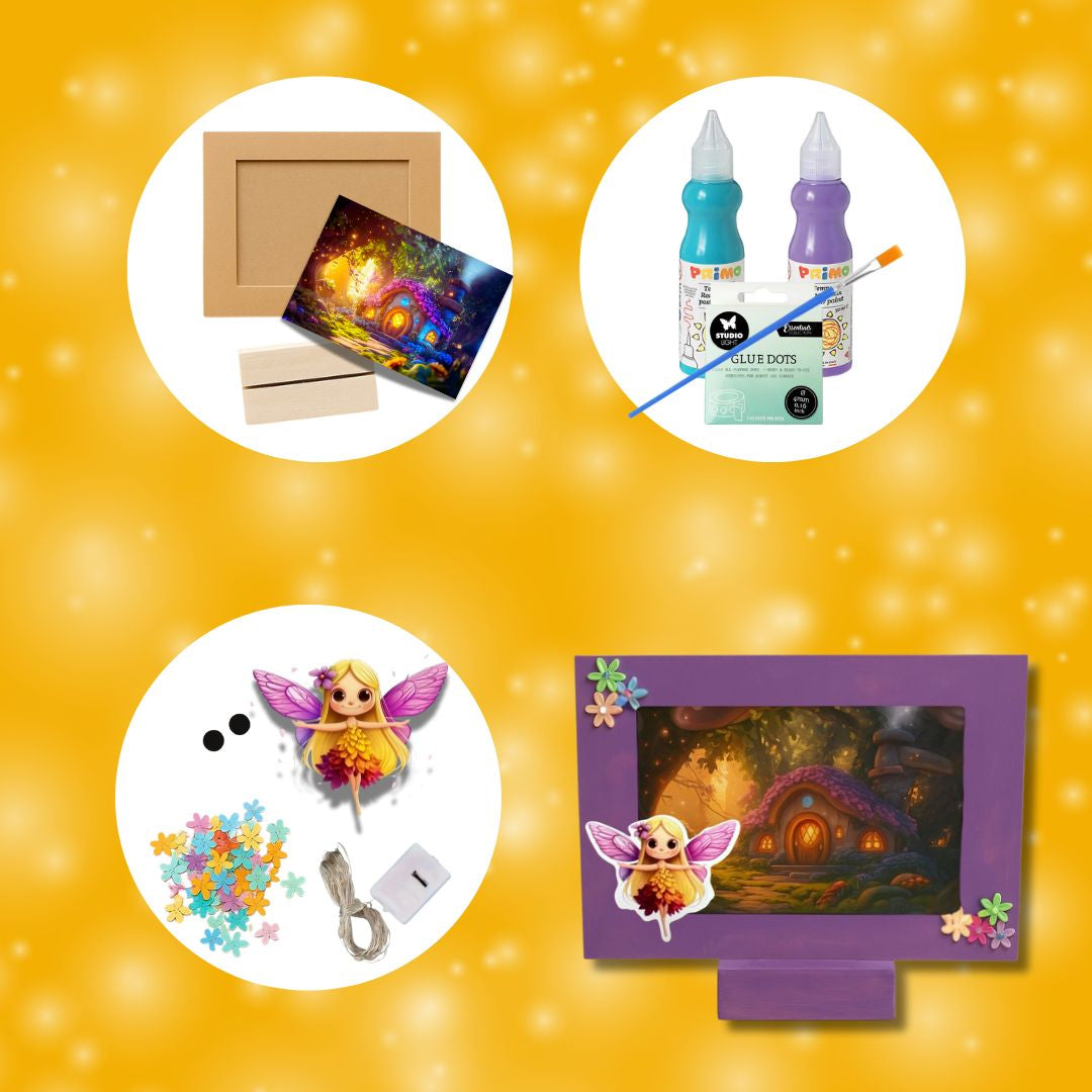 Kinderfeest knutselpakket Twinkelraam met lampje